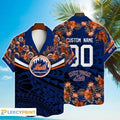 Custom New York Mets MLB Hawaiian Shirt Flower Pattern Summer