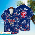 Custom Philadelphia Phillies Baseball Pattern Vintage Hawaiian Shirt - Phillies Hawaiian Shirt