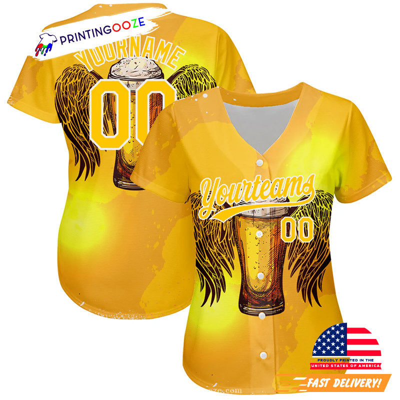 Custom Beer Drinking Day Baseball Jersey