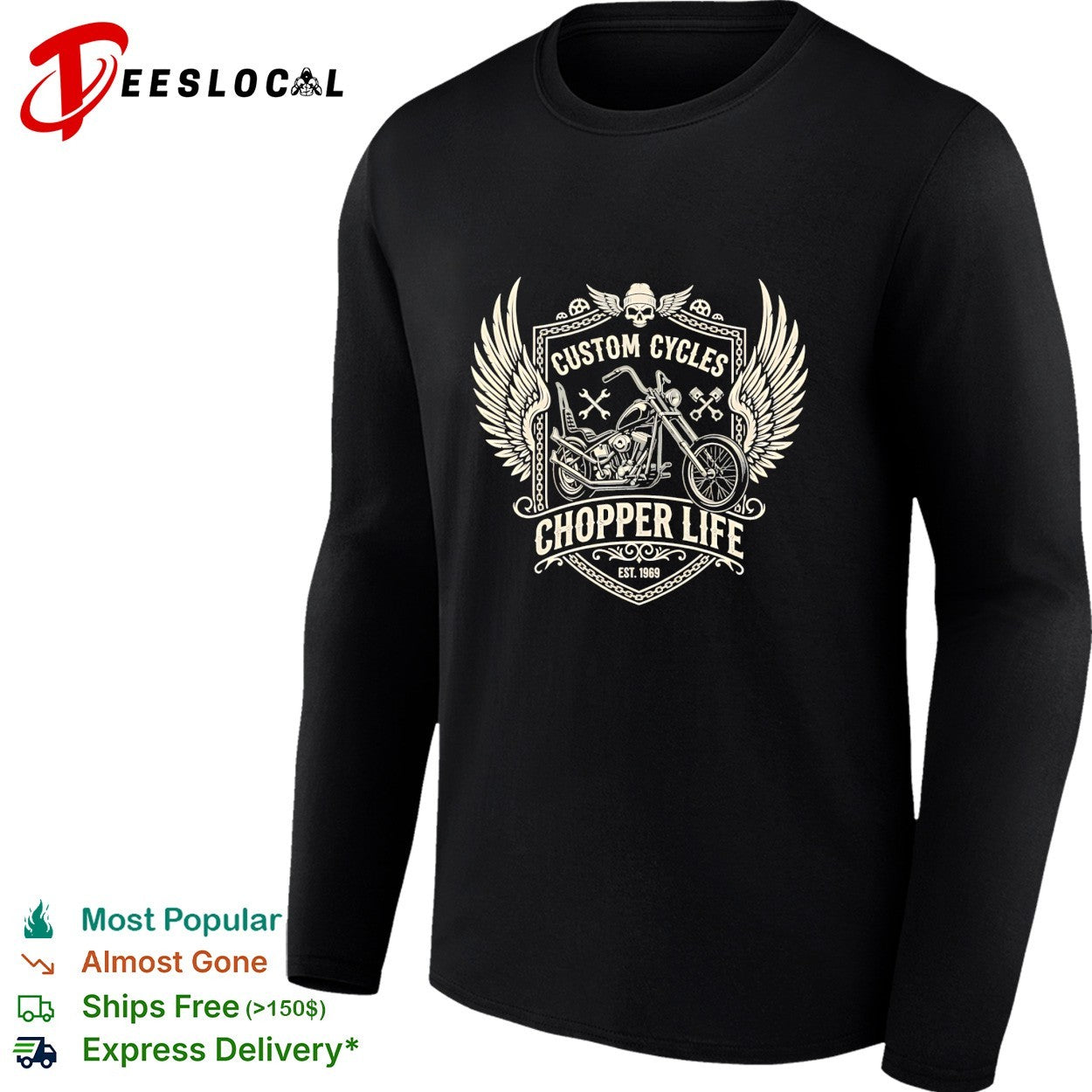 Custom cycles chopper life 1968 shirt