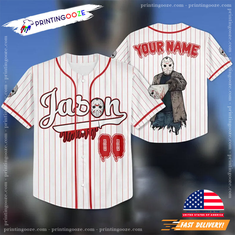 Custom Jason The Killer Halloween Baseball Jersey