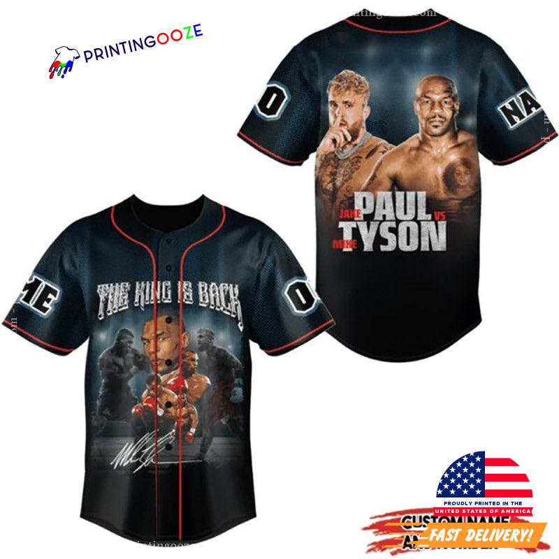 Customized The King Is Back Paul Vs Tyson Baseball Jersey