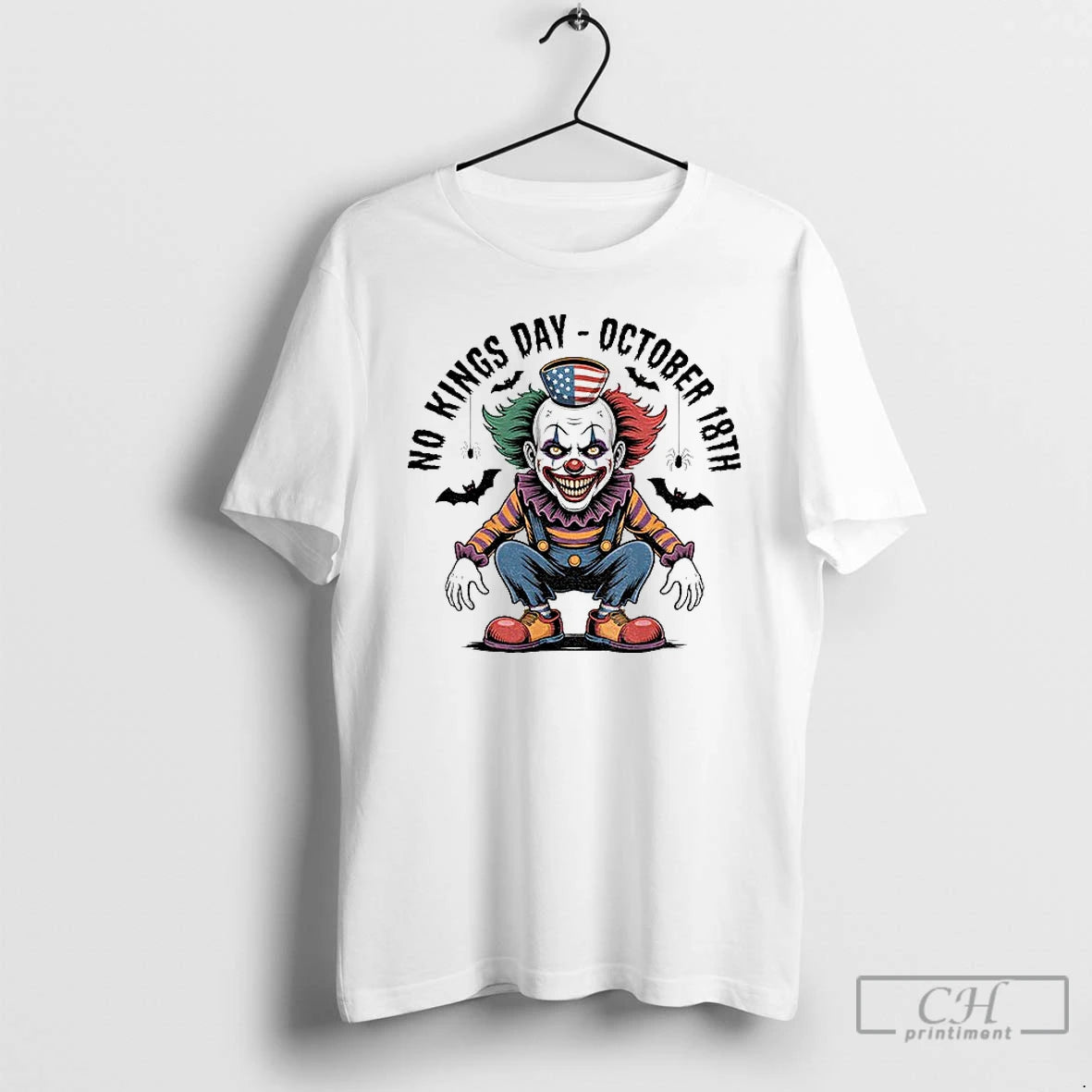 Cute Jester Skull Halloween No Kings Day October 18 2025 T Shirts Hoodie, Sweatshirt | InkRitualCo.com