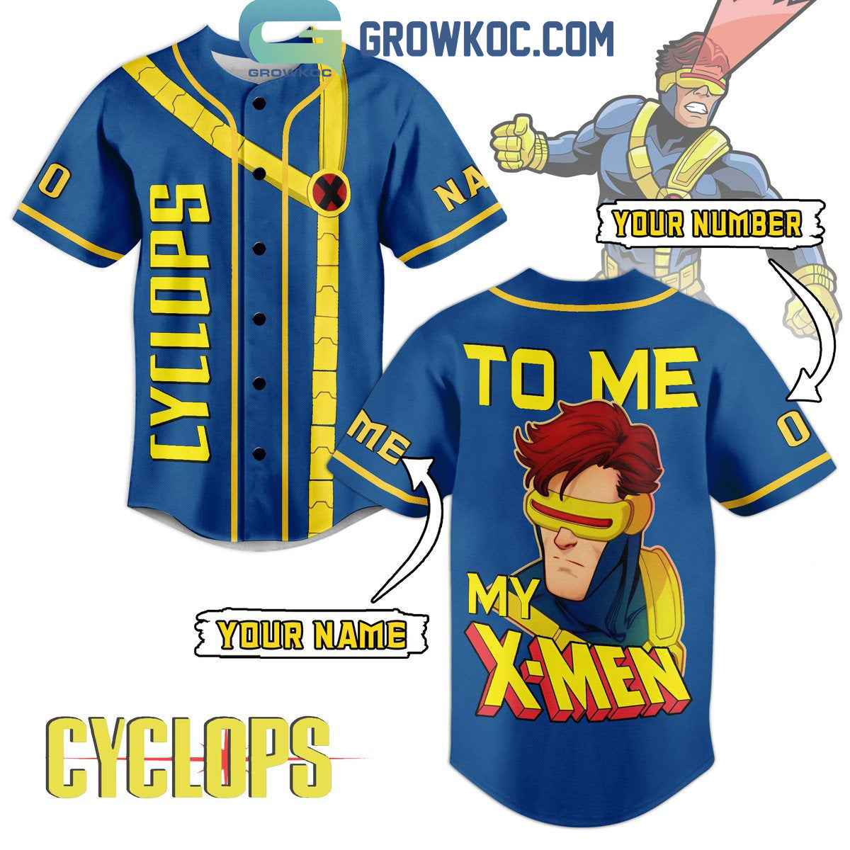 Cyclops X-Men ’97 My X-Men To Me Personalized Baseball Jersey