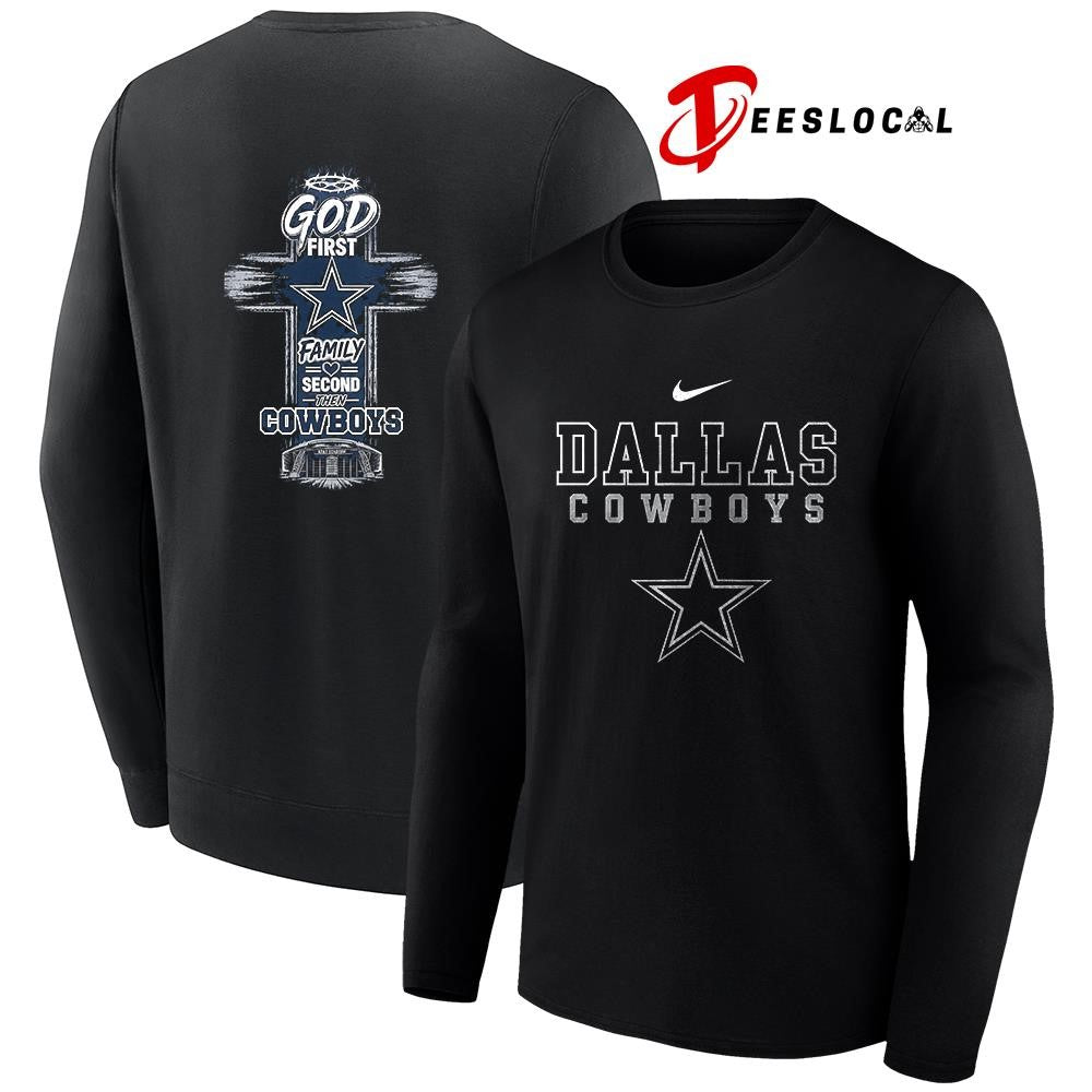 Dallas Cowboys God first family second cross shirt