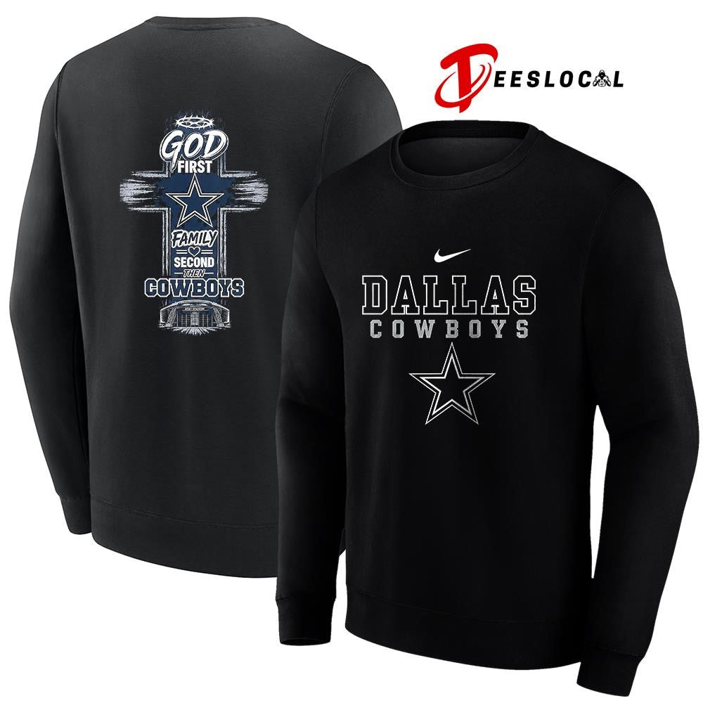 Dallas Cowboys God first family second cross shirt