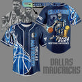 Dallas Mavericks 2024 Champions Personalized Baseball Jersey Navy