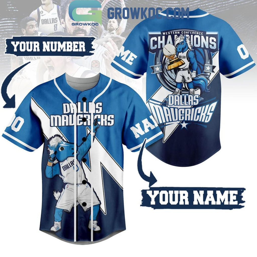 Dallas Mavericks Western Conference Champions Personalized Baseball Jersey