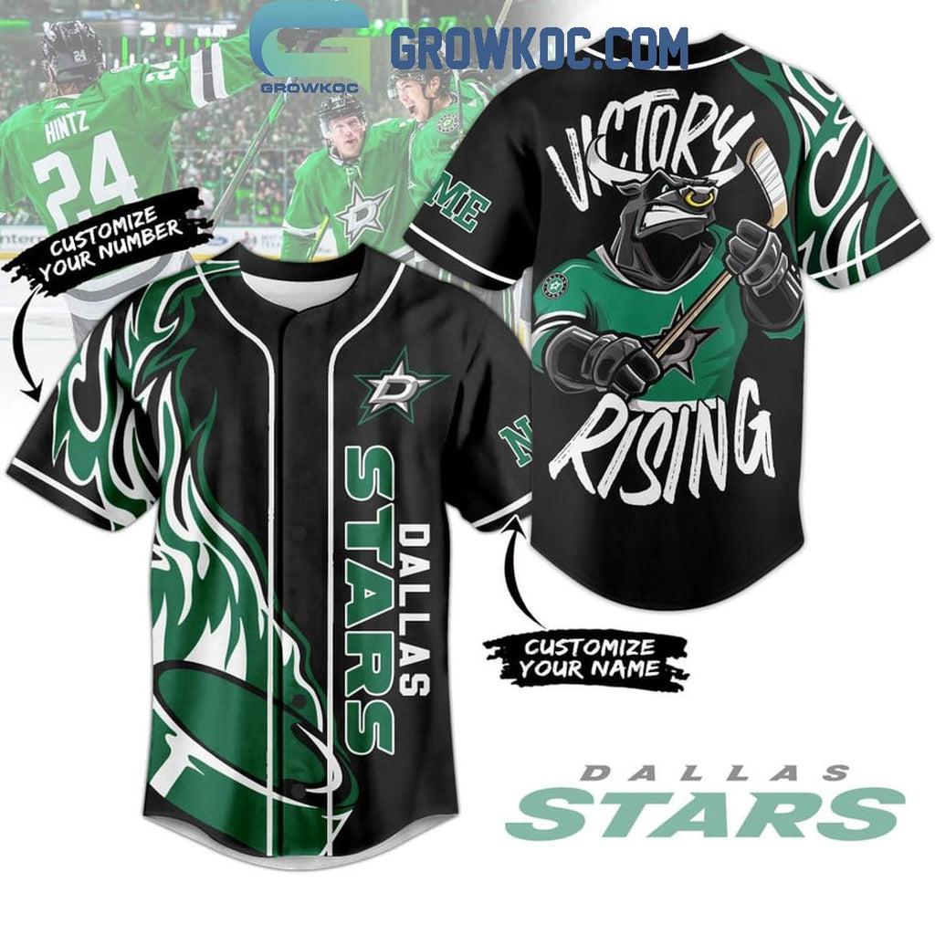 Dallas Stars Victory Rising Flame Personalized Baseball Jersey