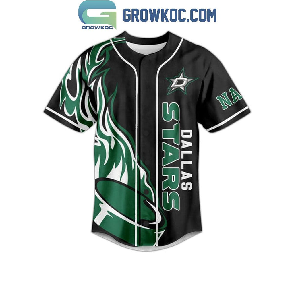 Dallas Stars Victory Rising Flame Personalized Baseball Jersey