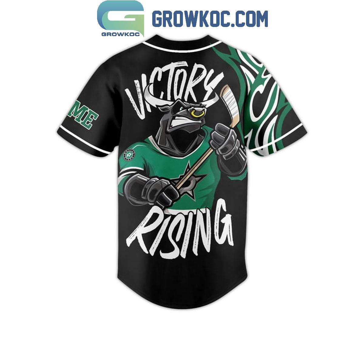 Dallas Stars Victory Rising Flame Personalized Baseball Jersey