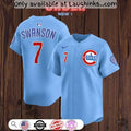 Dansby Swanson Number 7 Chicago Cubs Baby Blue Baseball Jersey Shirt Replica
