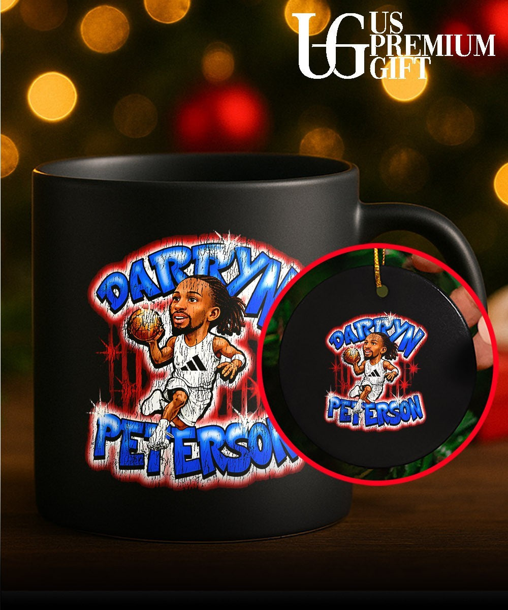 Darryn Peterson Utah Jazz Basketball player high school Prospect Darryn Peterson caricature shirt