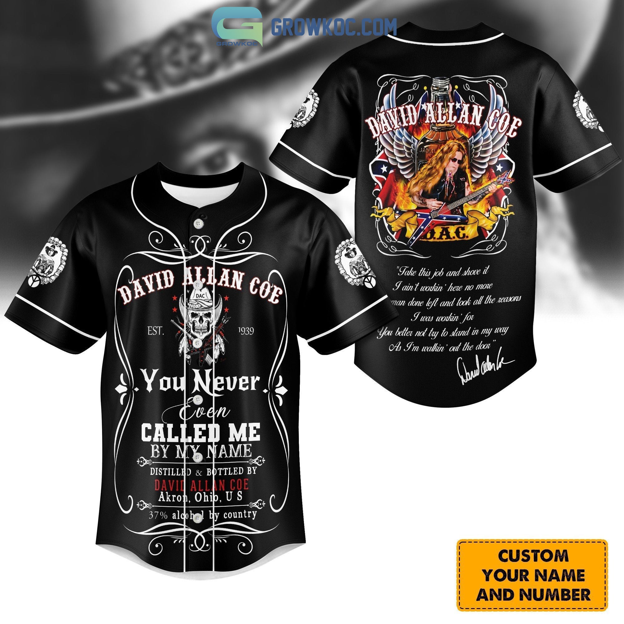 David Allan Coe Personalized Baseball Jersey