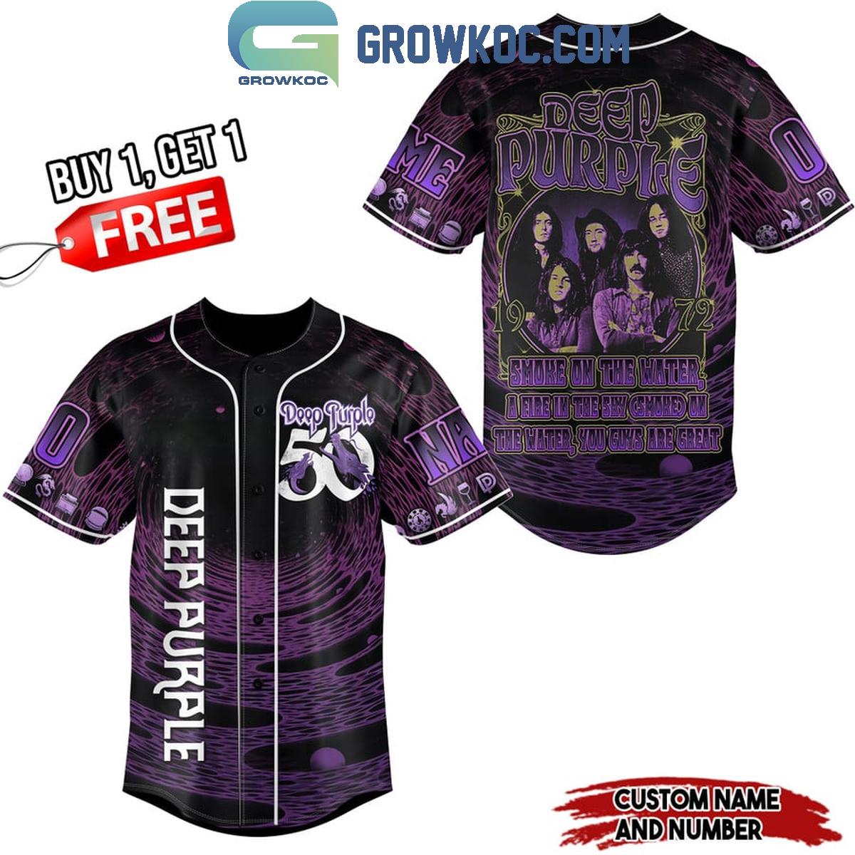 Deep Purple Smoke On The Water Personalized Baseball Jersey