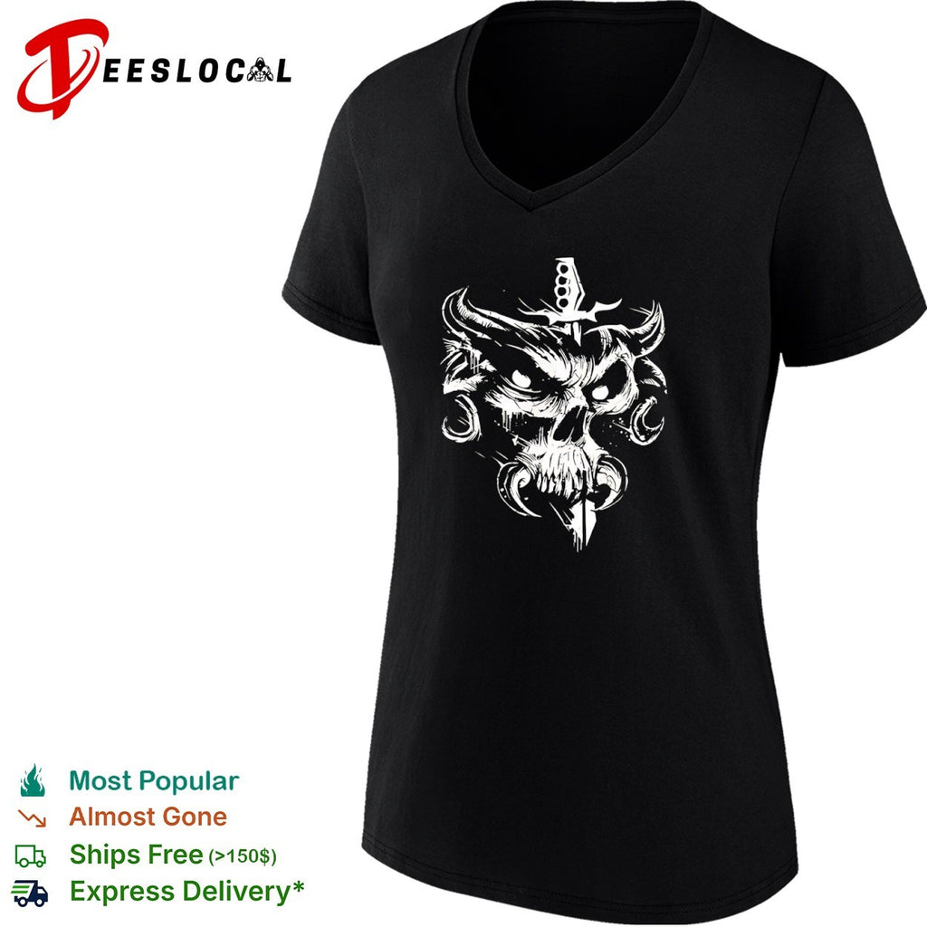 Demonic Skull with Dagger Metal Music shirt