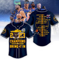 Denver Nuggets 2023 NBA Finals Champions Midnight Blue Design Baseball Jersey