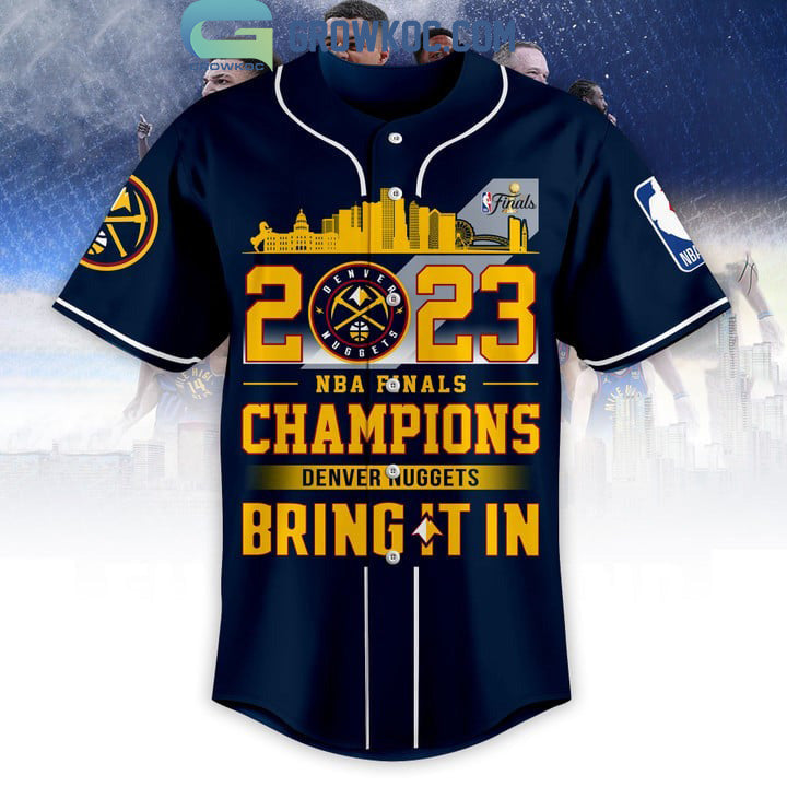 Denver Nuggets 2023 NBA Finals Champions Midnight Blue Design Baseball Jersey