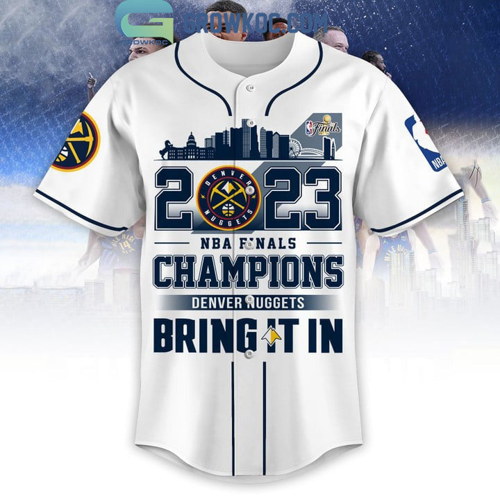 Denver Nuggets 2023 NBA Finals Champions White Design Baseball Jersey