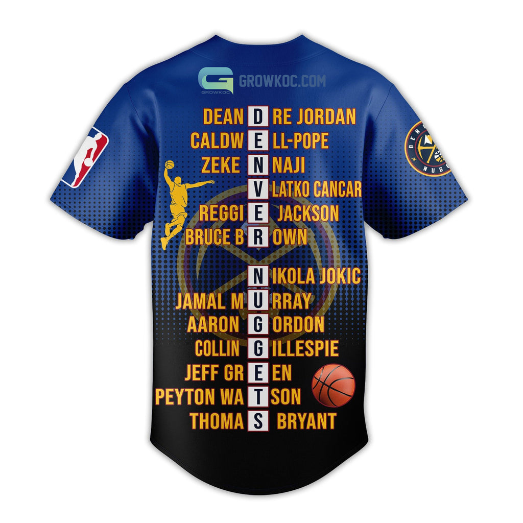 Denver Nuggets Love Team 2023 National Basketball Association Champions Black Blue Design Baseball Jersey
