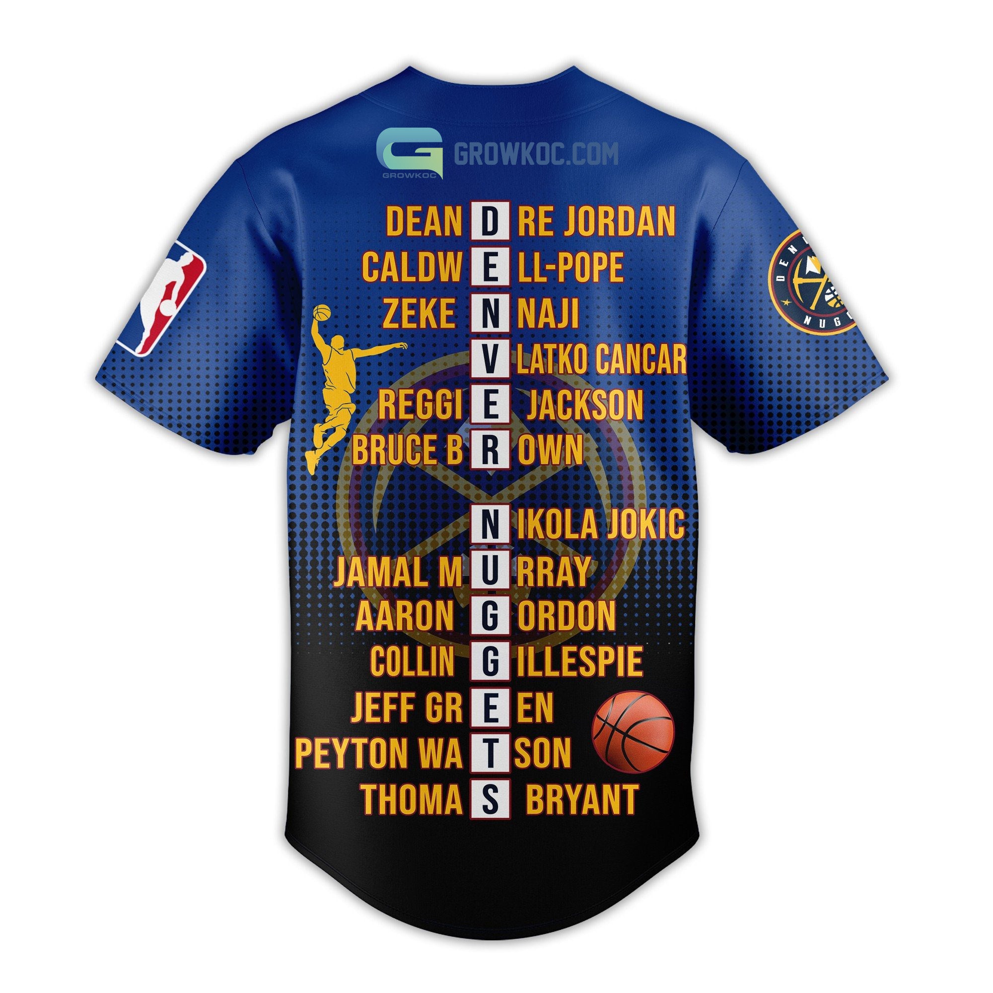 Denver Nuggets Love Team 2023 National Basketball Association Champions Black Blue Design Baseball Jersey