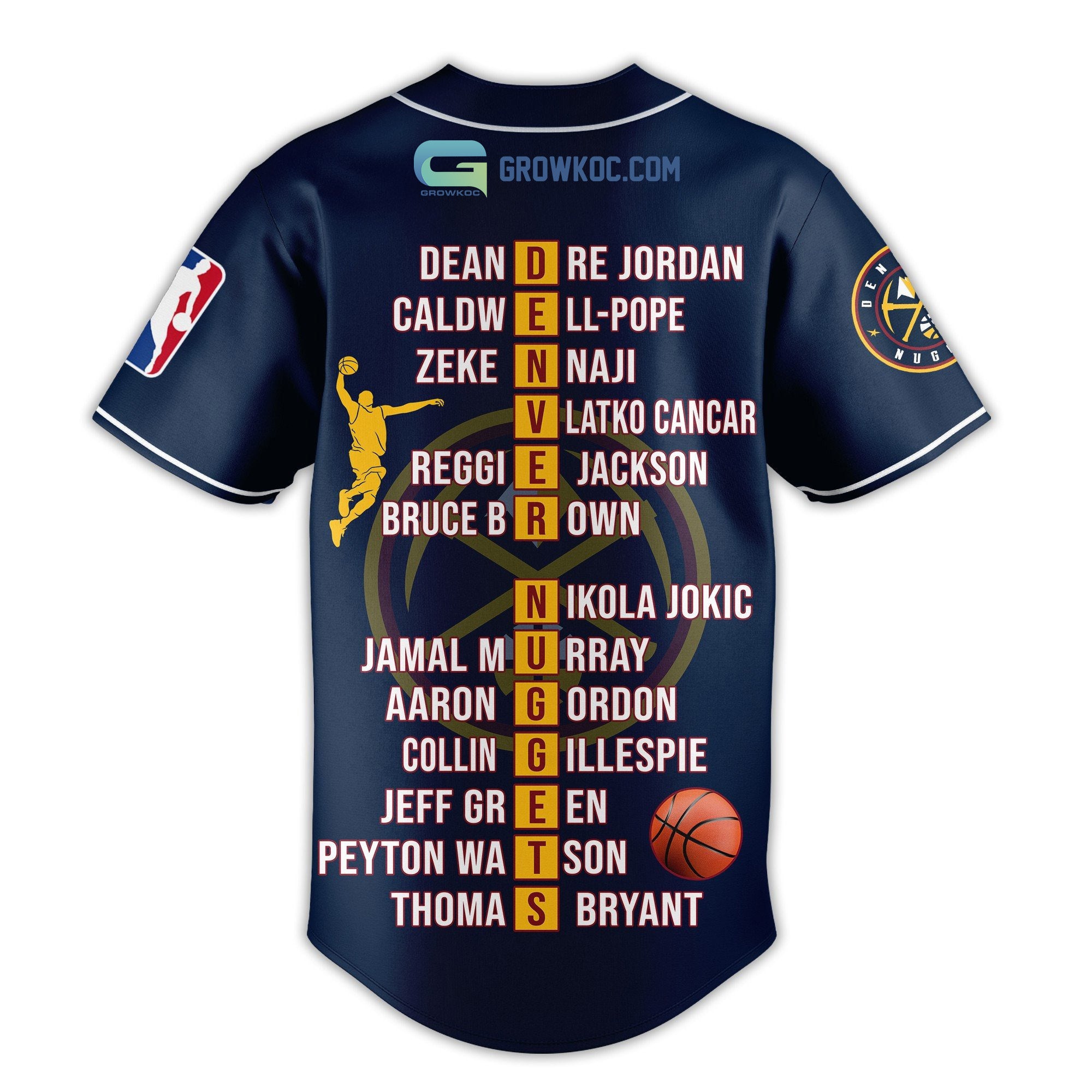 Denver Nuggets Love Team 2023 National Basketball Association Champions Navy Design Baseball Jersey
