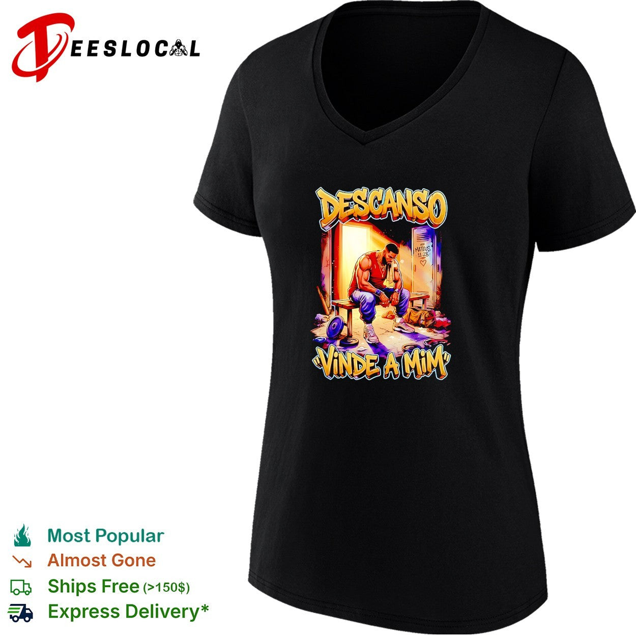 Descanso Vinde a Mim Mateus 11 28 Christian gym motivation shirt