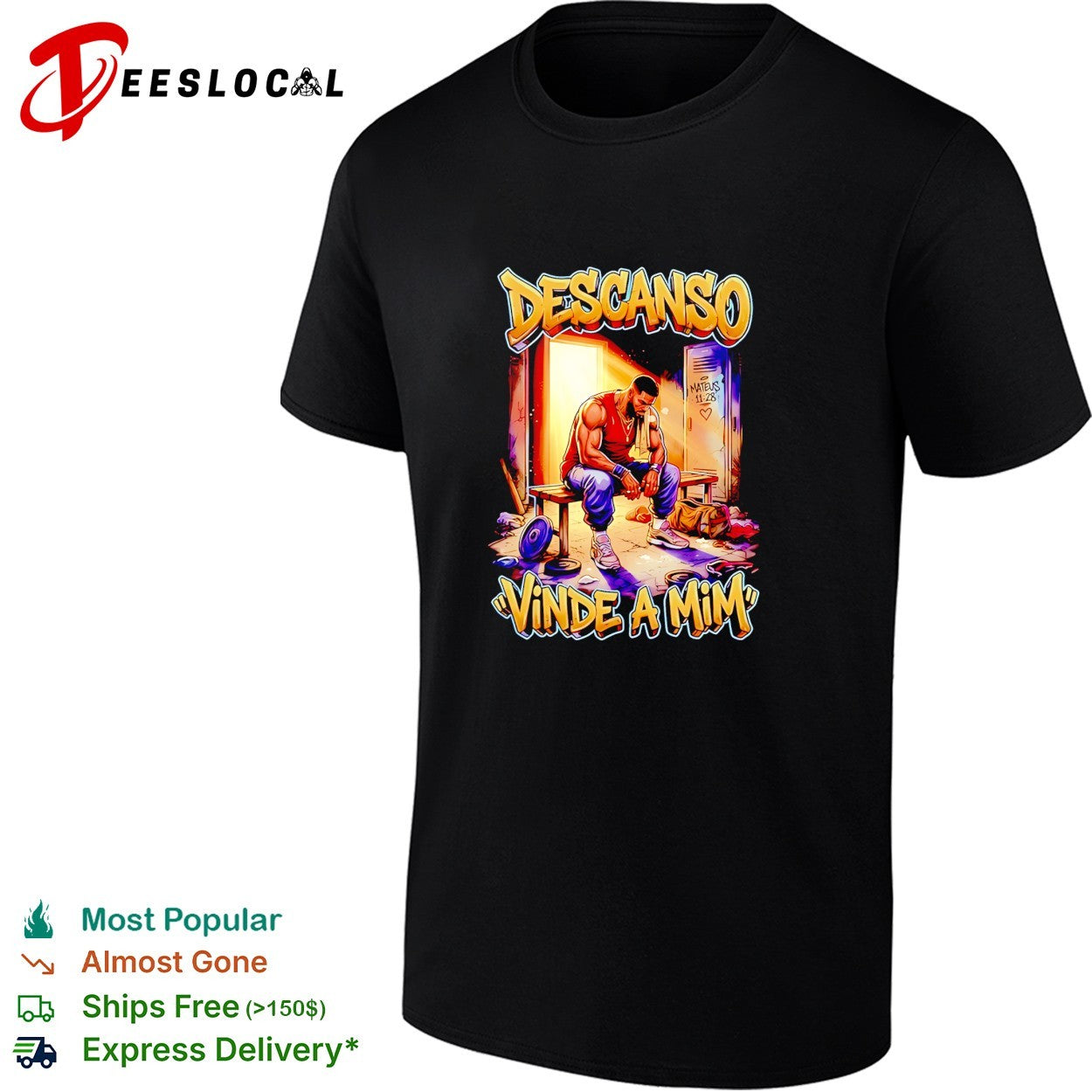 Descanso Vinde a Mim Mateus 11 28 Christian gym motivation shirt