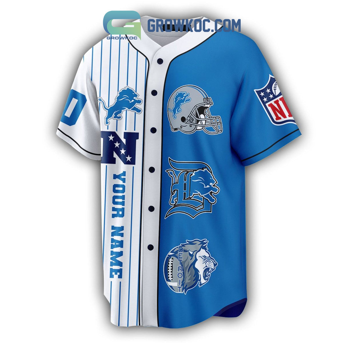 Detroit Lions The Champions Team Personalized Baseball Jersey