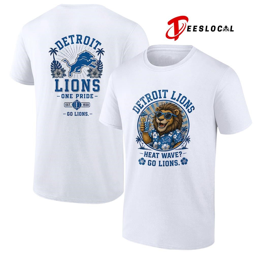Detroit Lions heat wave beach vibes mascot shirt