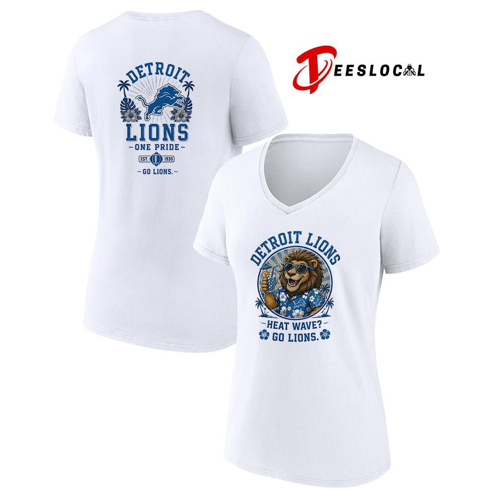 Detroit Lions heat wave beach vibes mascot shirt