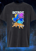 Detroit Prints Blue Horse Purple Octopus Lion and Tiger Running shirt