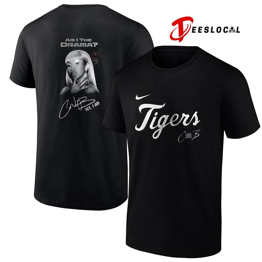 Detroit Tigers Cardi B Am I The Drama album signature portrait shirt