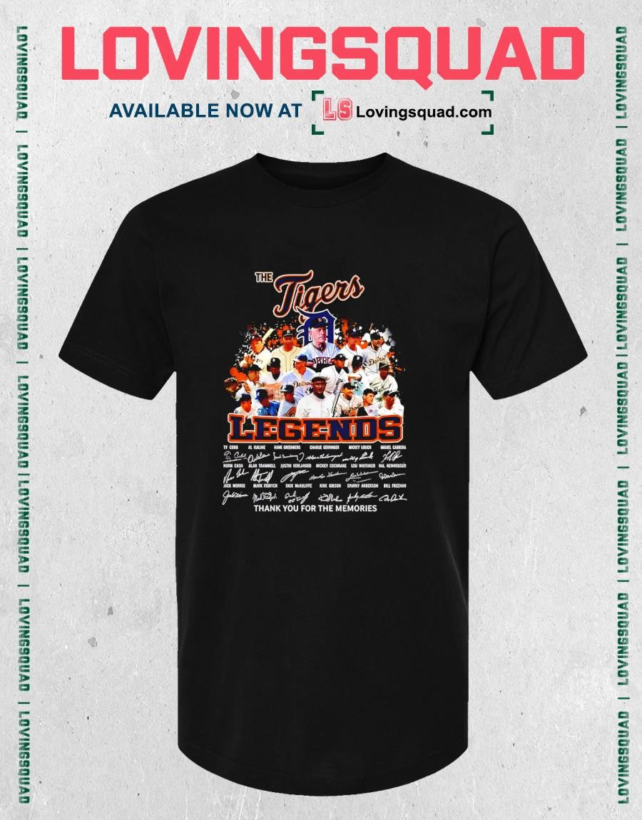 Detroit Tigers Legends Thank You for the Memories Signature T-shirt