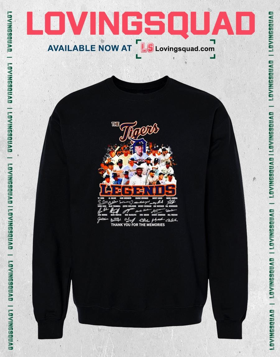 Detroit Tigers Legends Thank You for the Memories Signature T-shirt
