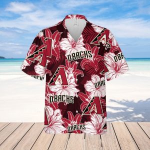 Diamondbacks Hibiscus Pattern Flowers Red MLB Hawaiian Shirt