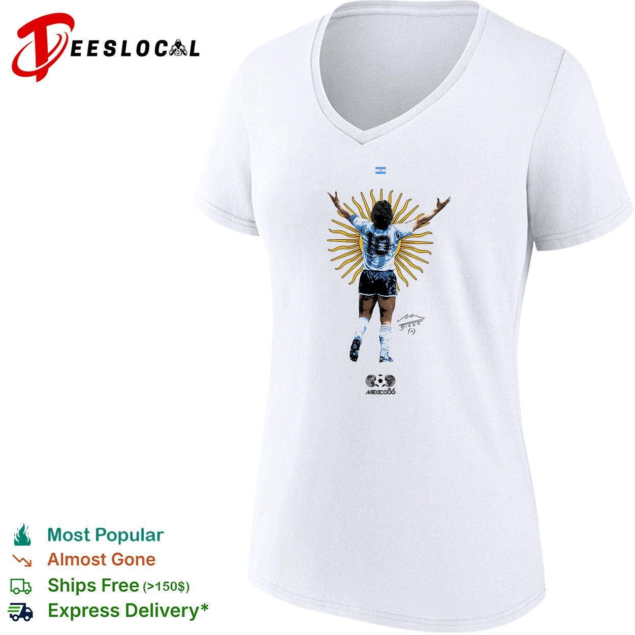 Diego Maradona Argentina Mexico 86 signature shirt
