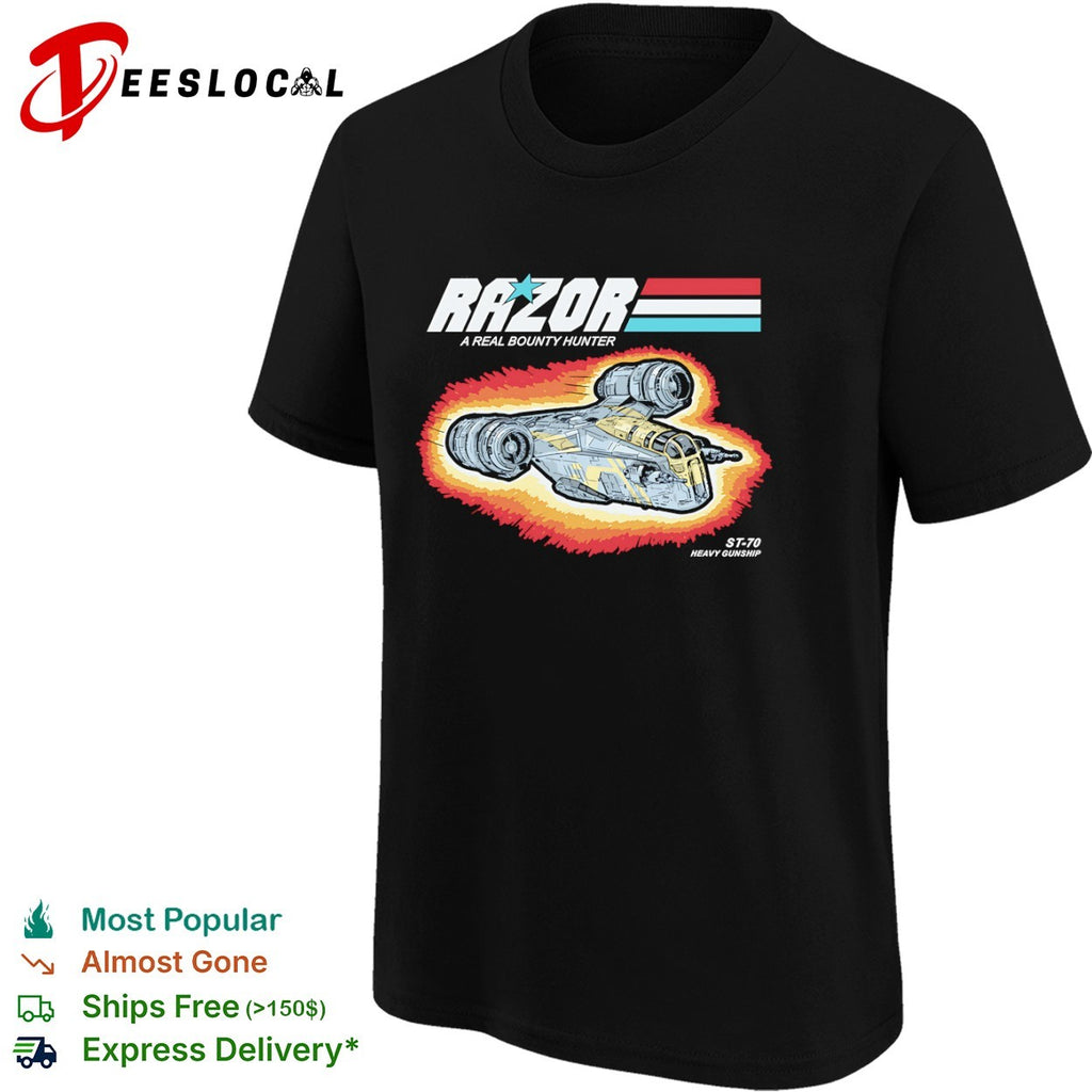 Din Djarin’s Razor Crest in the style of GI Joe shirt