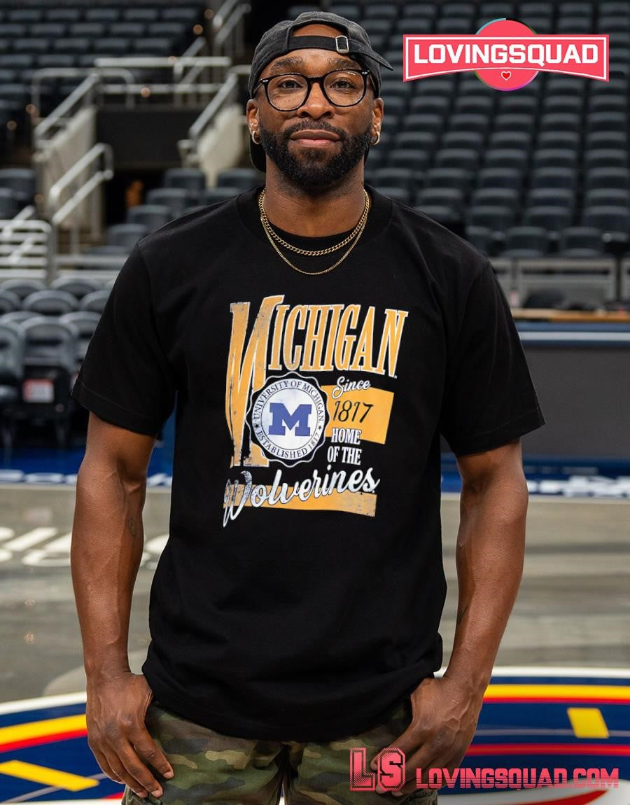 Distressed University of Michigan Home of the Wolverines Since 1817 T-shirt