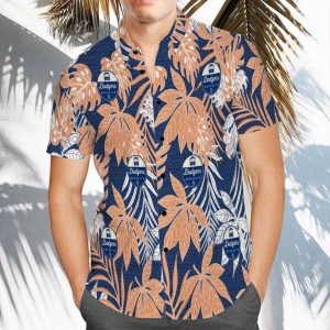 Dodgers Blue Leaves Hawaiian Shirt, LA Dodgers Hawaiian Shirt