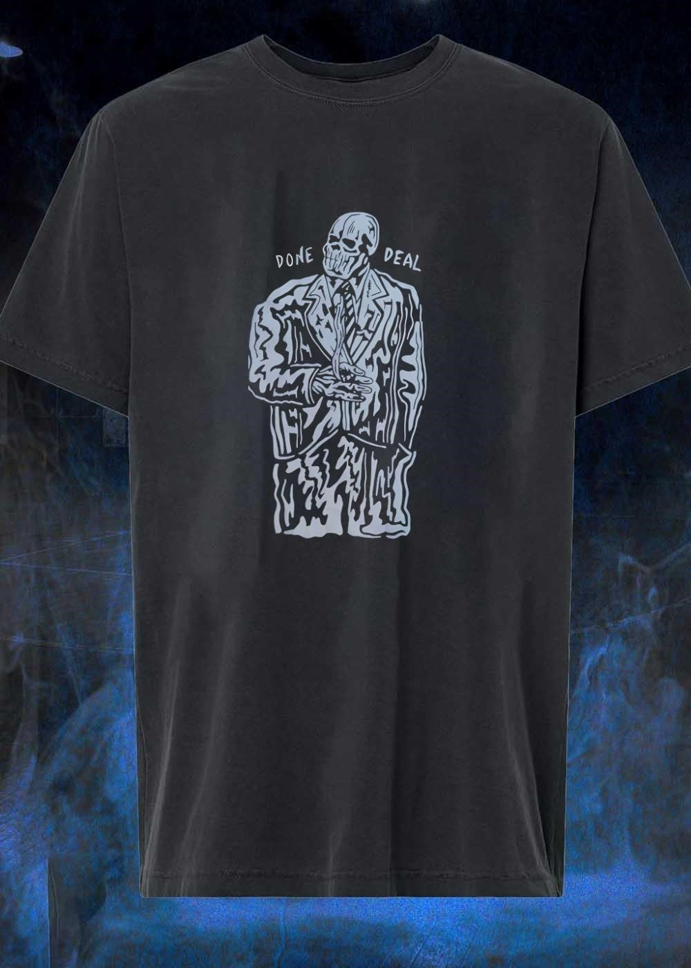 Done Deal Skeleton Man in Suit T-Shirt