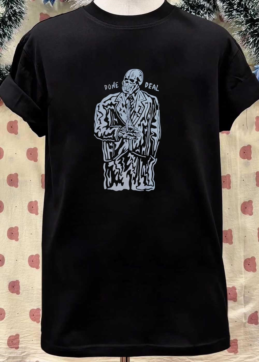 Done Deal Skeleton Man in Suit T-Shirt