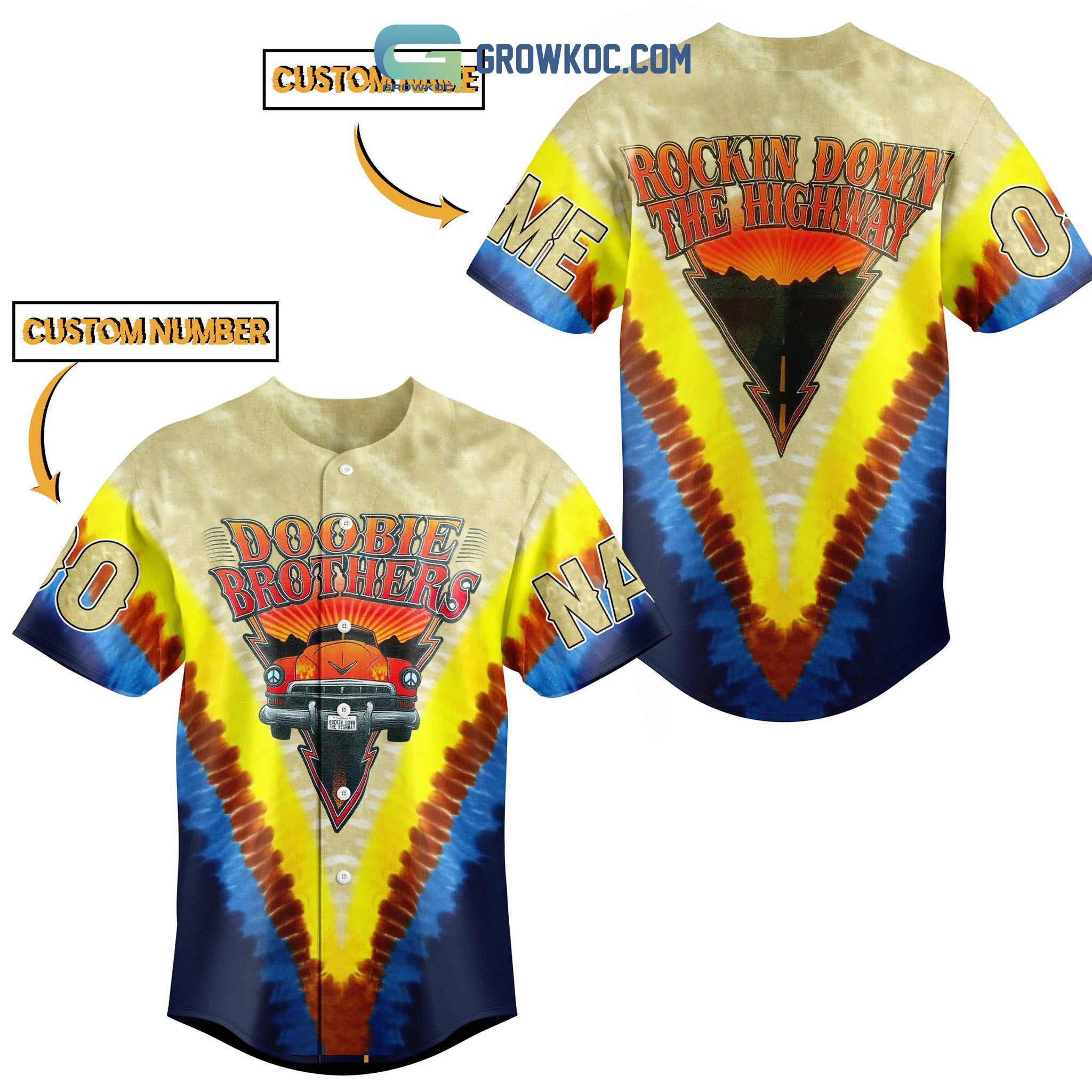 Doobie Brothers Rockin Down The Highway Personalized Baseball Jersey