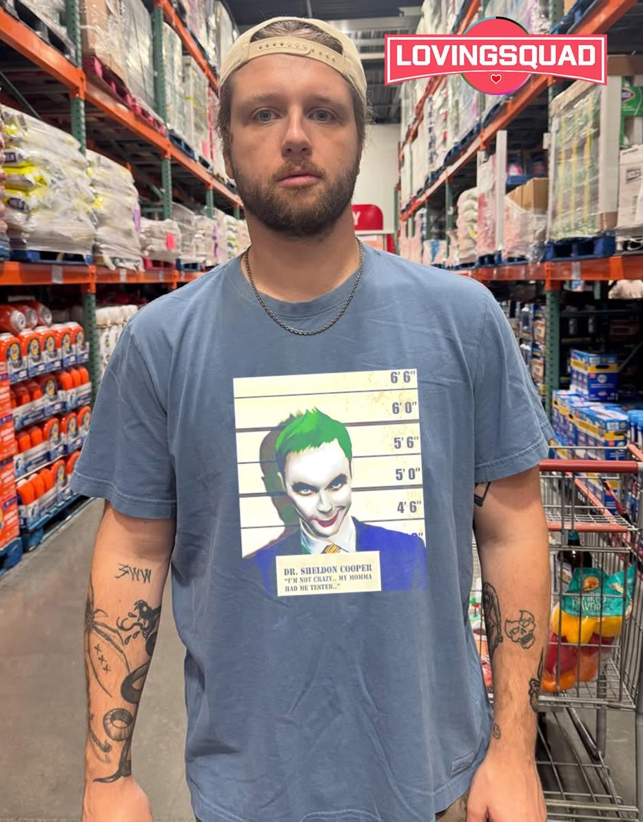Dr Sheldon Cooper Joker Mugshot T-shirt