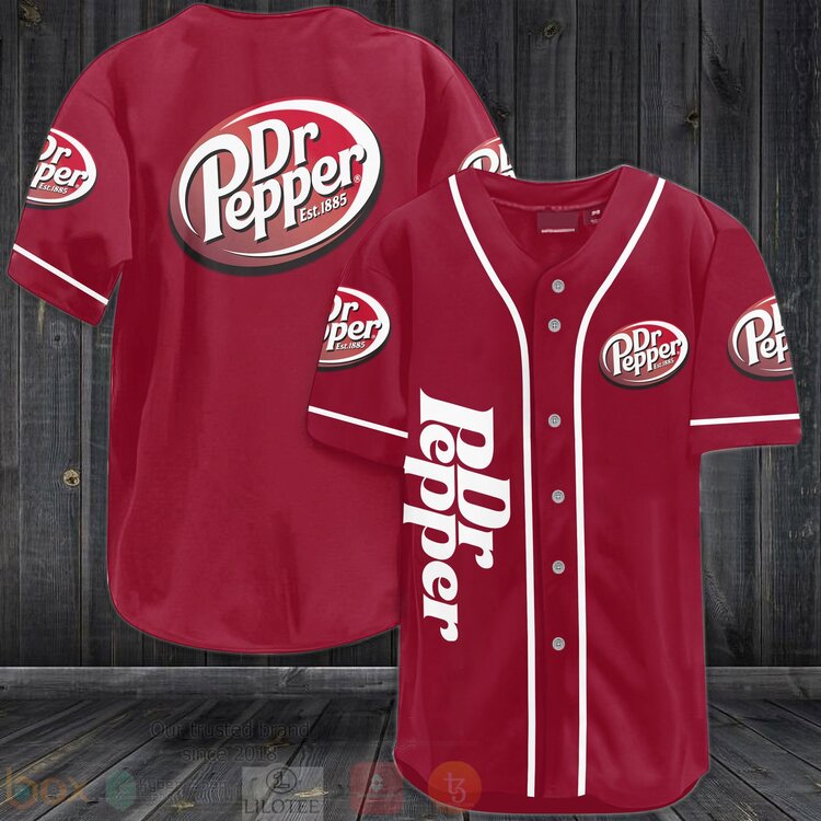 FASHION Dr Pepper Est 1885 Baseball Jerseys Botton Shirt