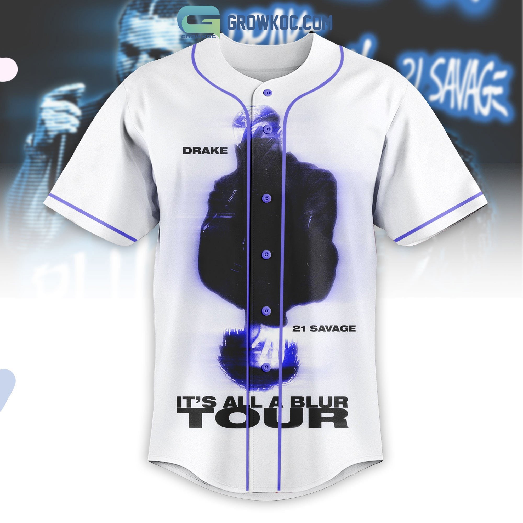 Drake And 21 Savage It’s All A Blur Tour Personalized Baseball Jersey