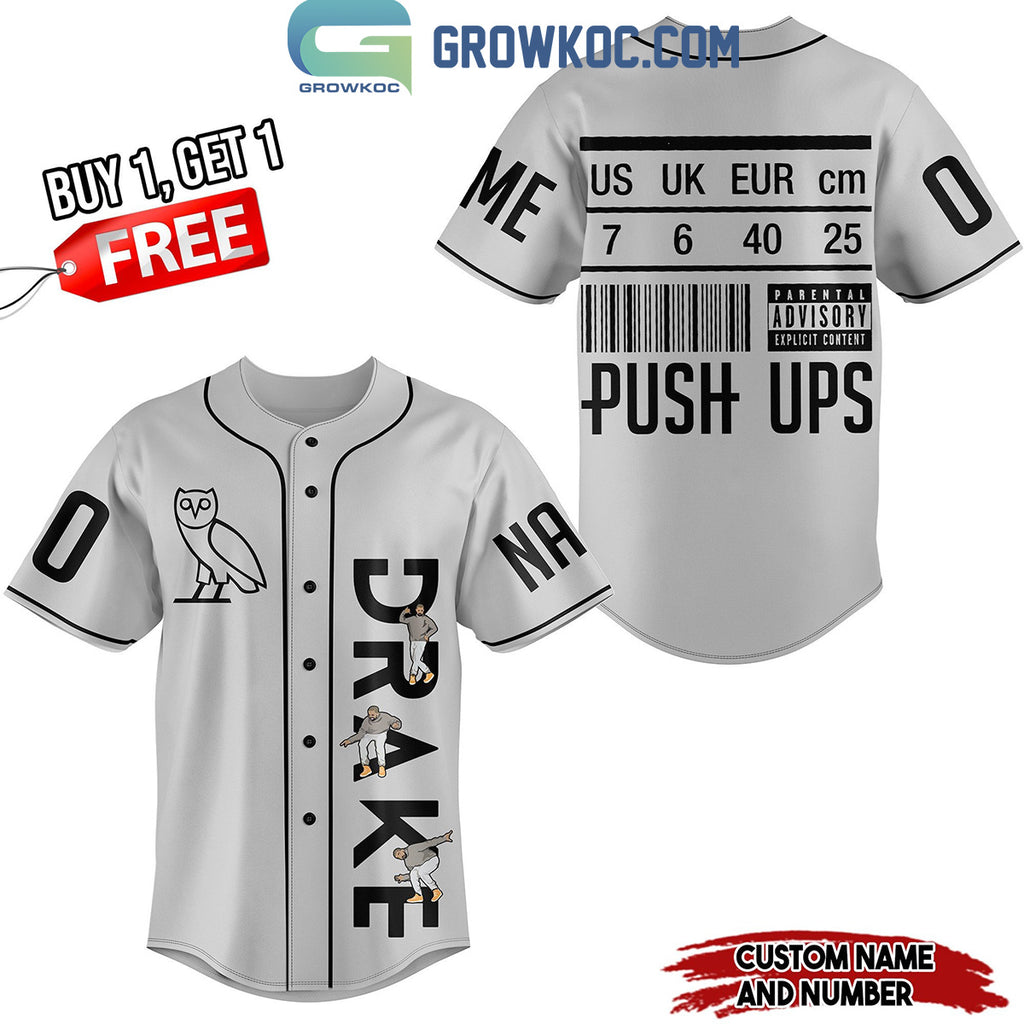 Drake Push Ups Personalized Baseball Jersey