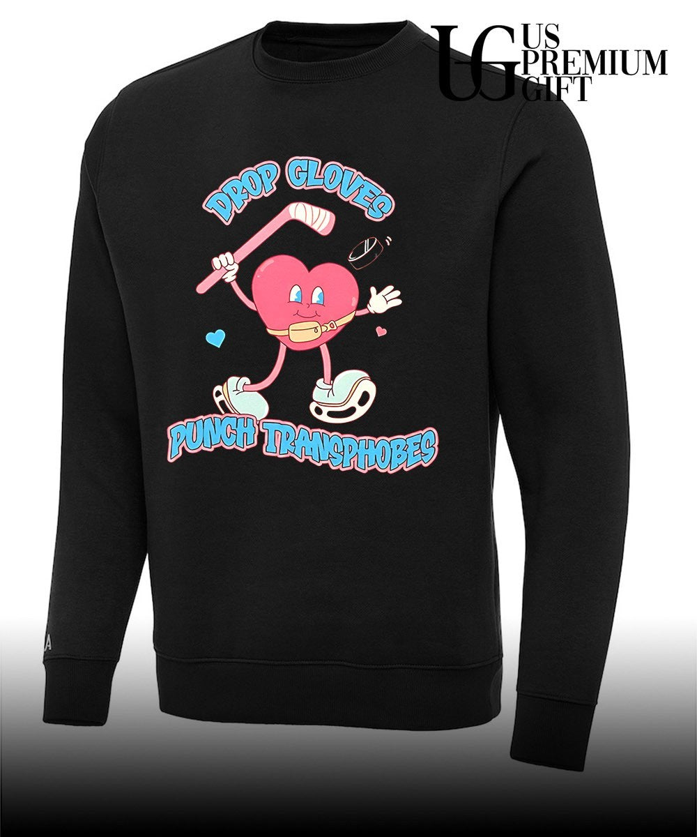 Drop Gloves Punch Transphobes hockey trans rights shirt