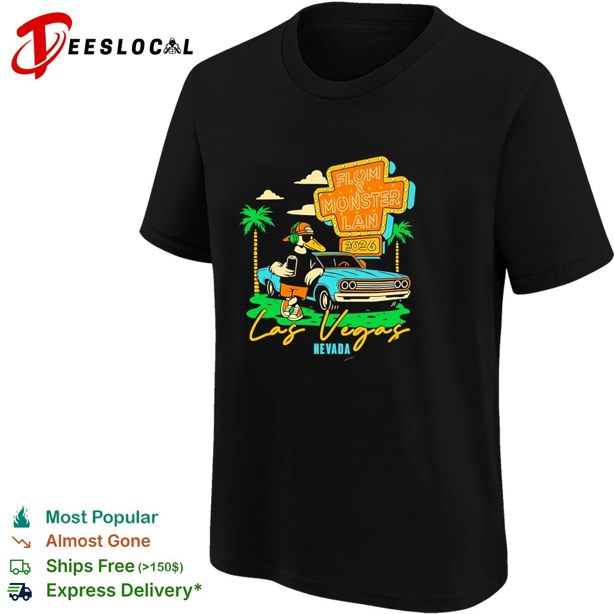Duck gamer Las Vegas Flom Monster Lan 2026 shirt