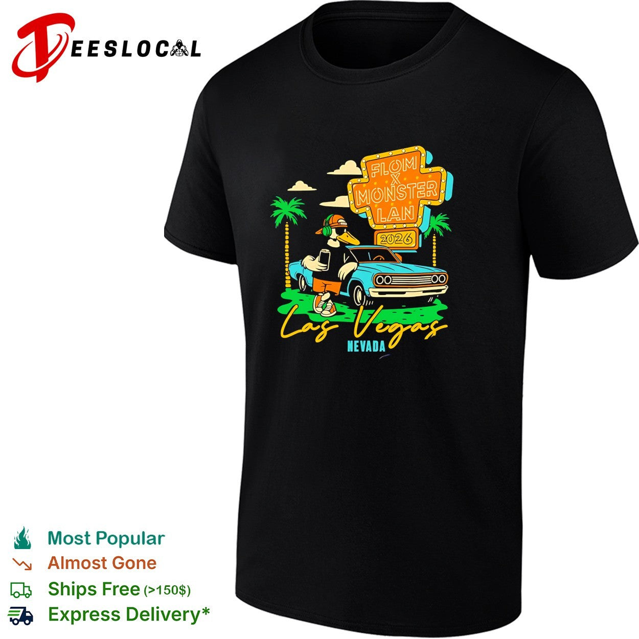 Duck gamer Las Vegas Flom Monster Lan 2026 shirt